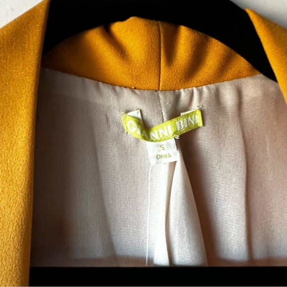 Gianni Bini New Yellow Gold Color Block Blazer Jacket Small - Picture 4 of 7